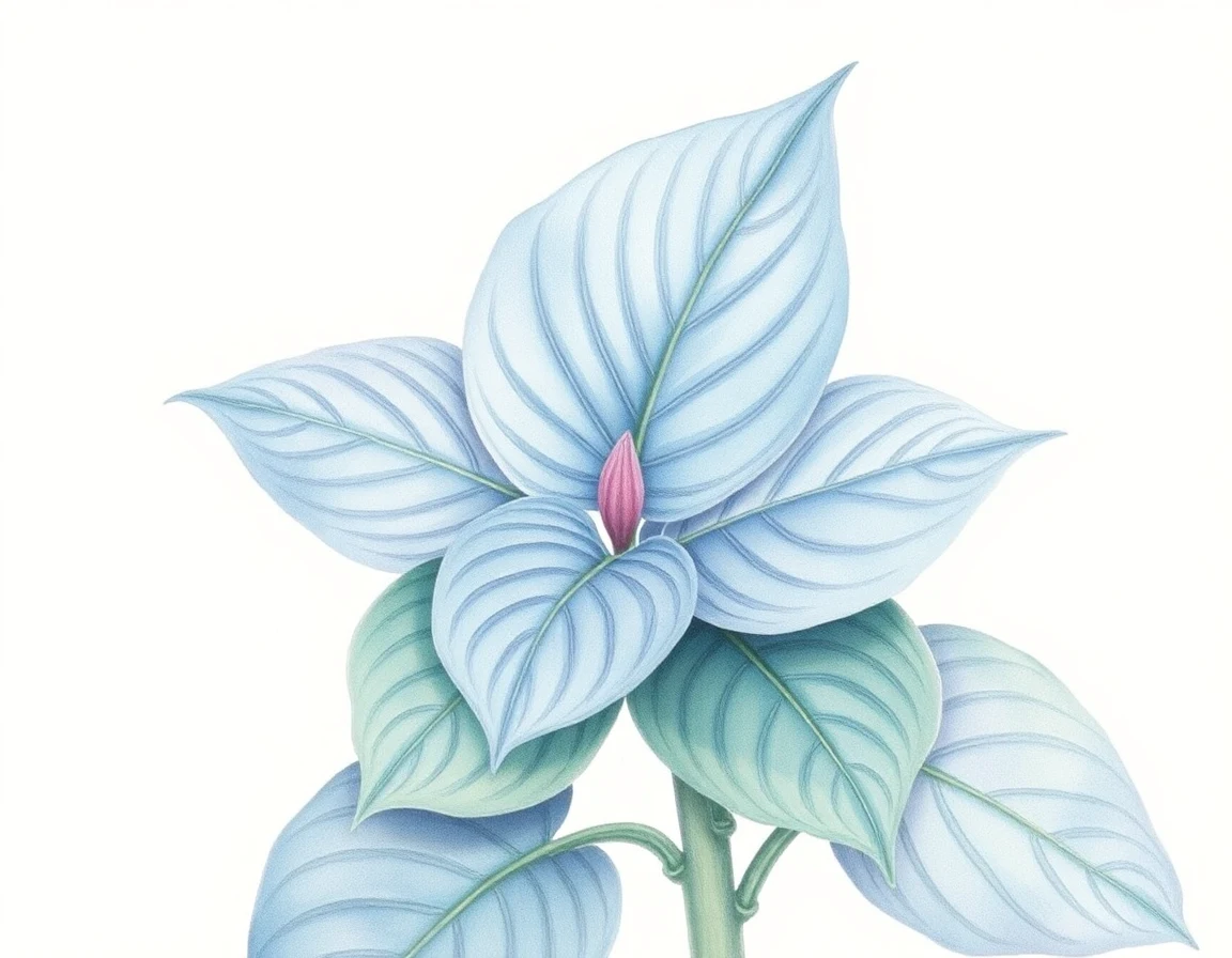 Watercolor illustration of Hosta 'Reverend Mac'