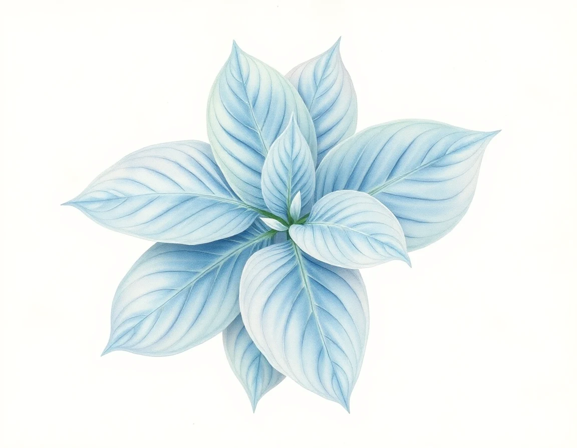 Watercolor illustration of Hosta 'Rhinestone Cowboy'
