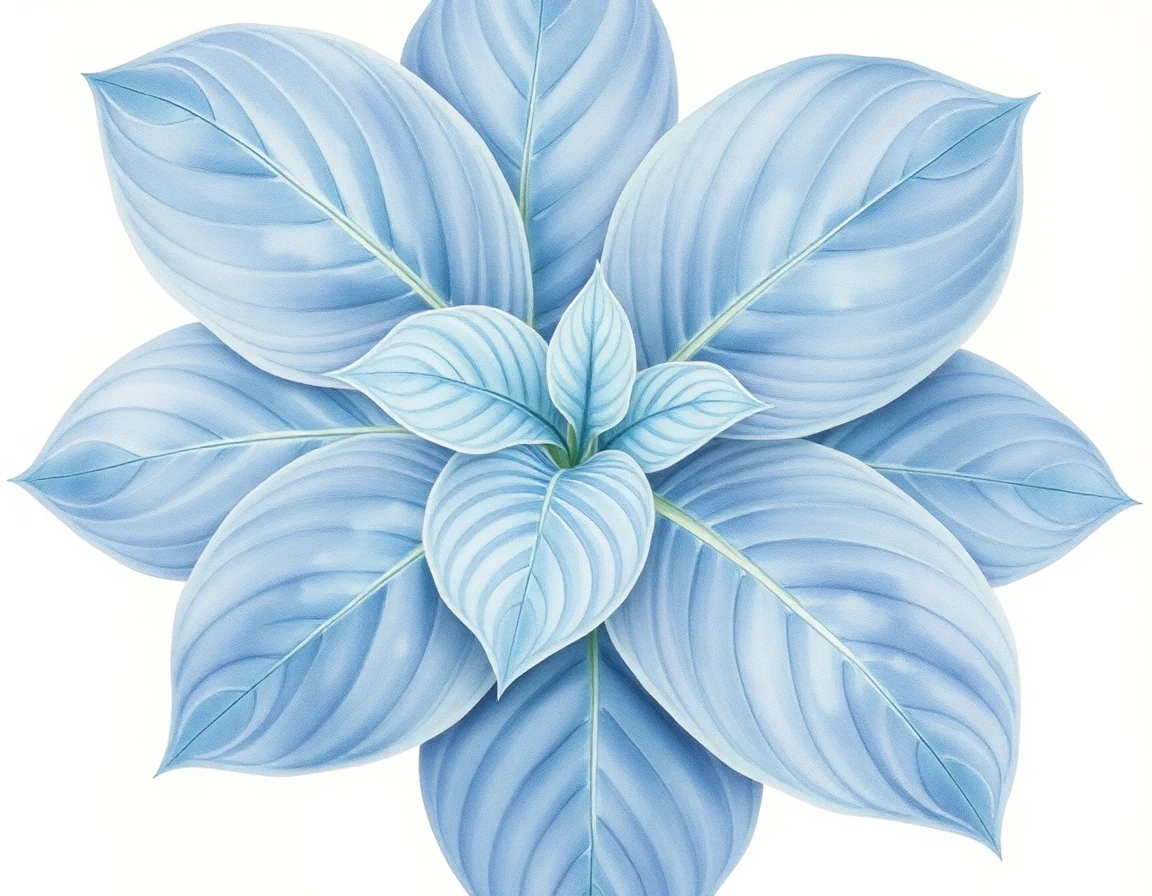 Watercolor illustration of Hosta 'Rhino Hide'