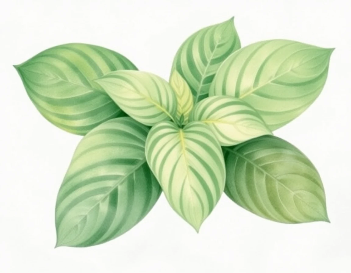 Watercolor illustration of Hosta 'Rhubarb Pie'