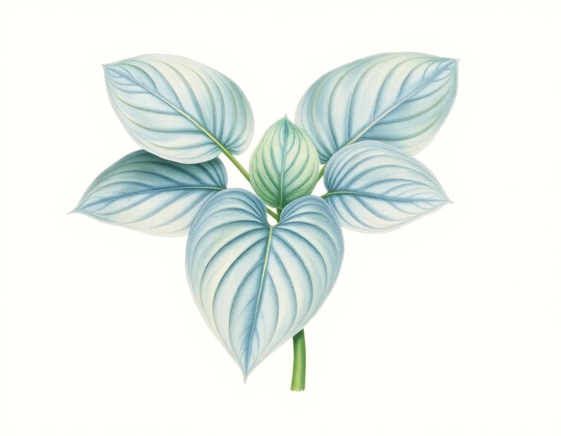 Watercolor illustration of Hosta 'Richard Taylor'