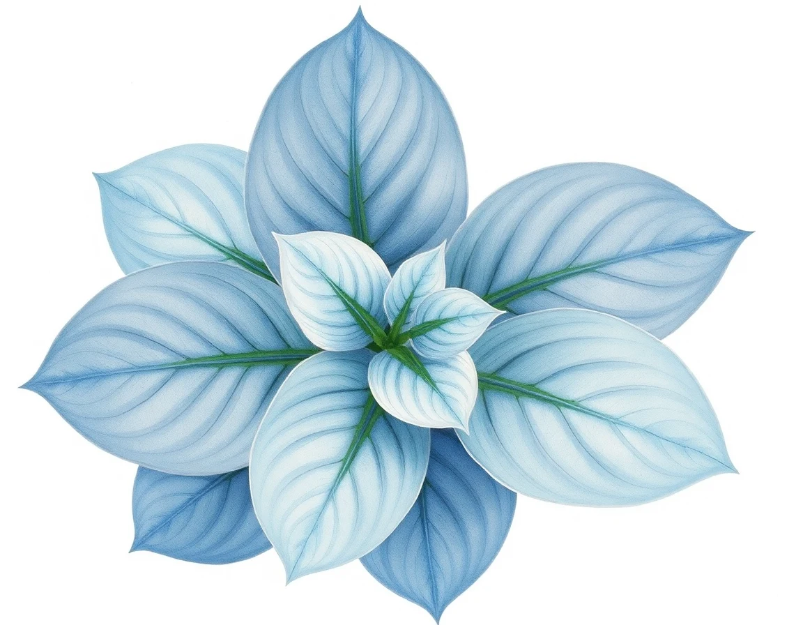 Watercolor illustration of Hosta 'Richland Charmer'