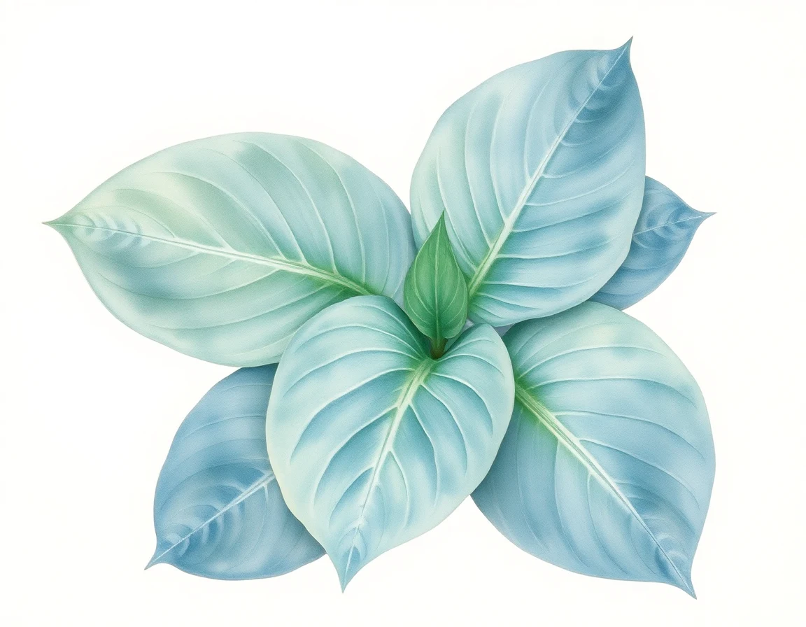 Watercolor illustration of Hosta 'Richland Gold's Moonlight'
