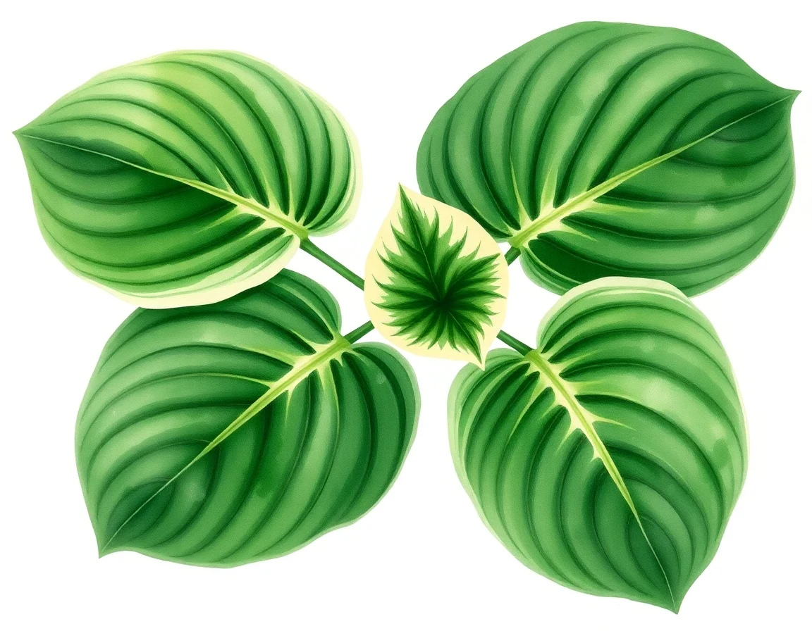 Watercolor illustration of Hosta 'Richland Royal Princess'
