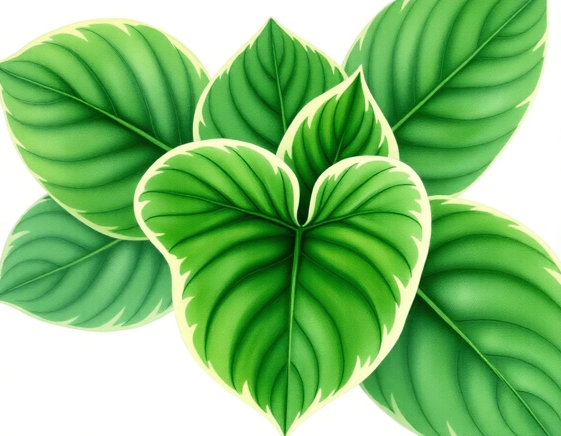 Watercolor illustration of Hosta 'Richmond'