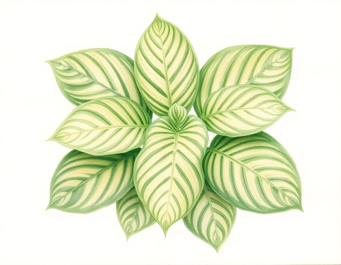 Watercolor illustration of Hosta 'Riding High'