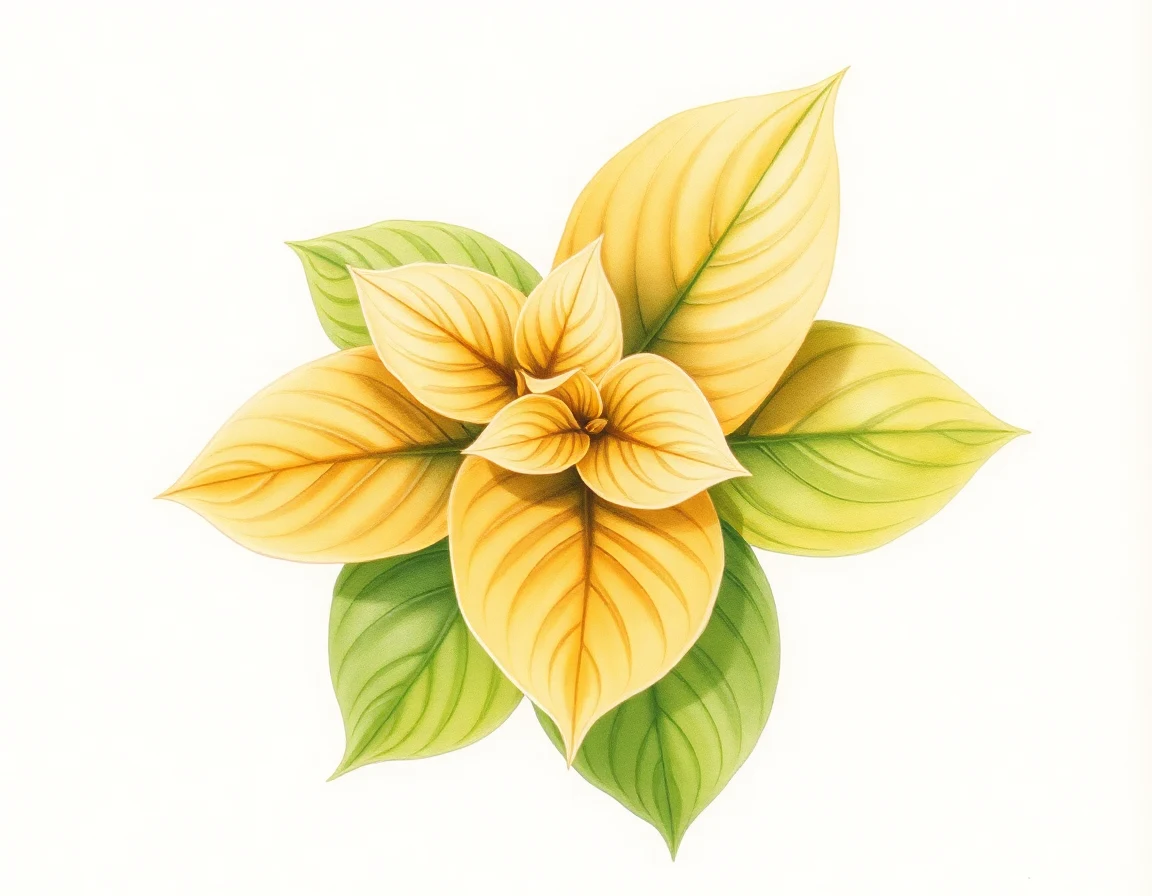 Watercolor illustration of Hosta 'Righteous Rays'