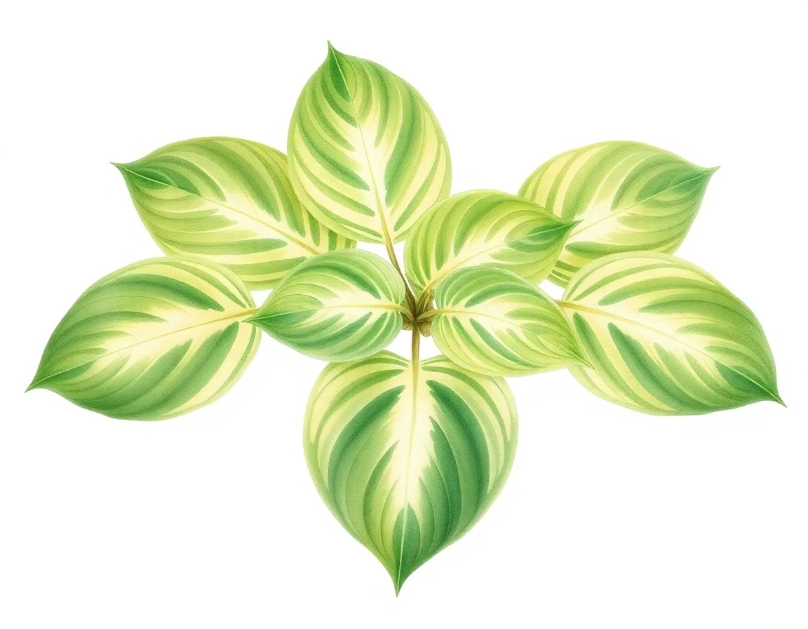 Watercolor illustration of Hosta 'Rippled Elf'