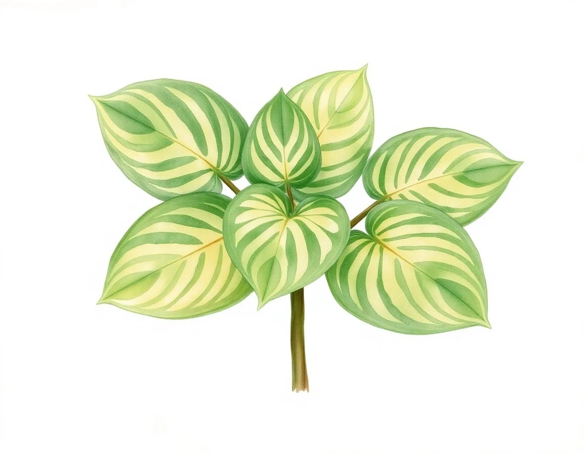 Watercolor illustration of Hosta 'Rippled Honey'