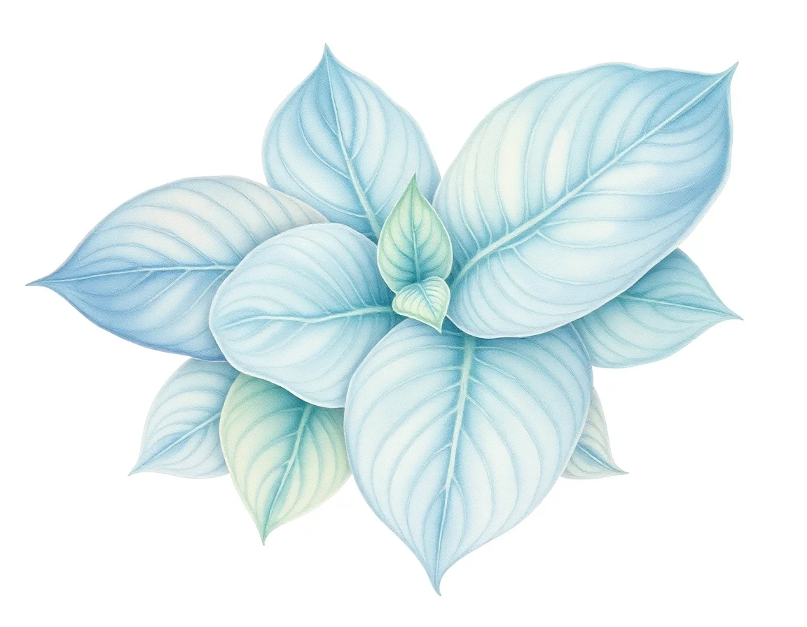 Watercolor illustration of Hosta 'Riptide'