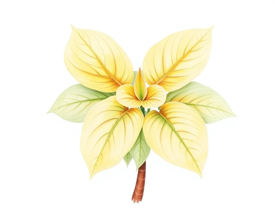Watercolor illustration of Hosta 'Rising Star'