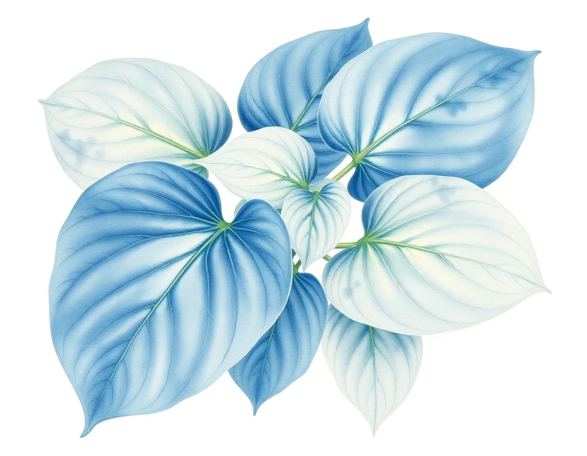 Watercolor illustration of Hosta 'River Nile'
