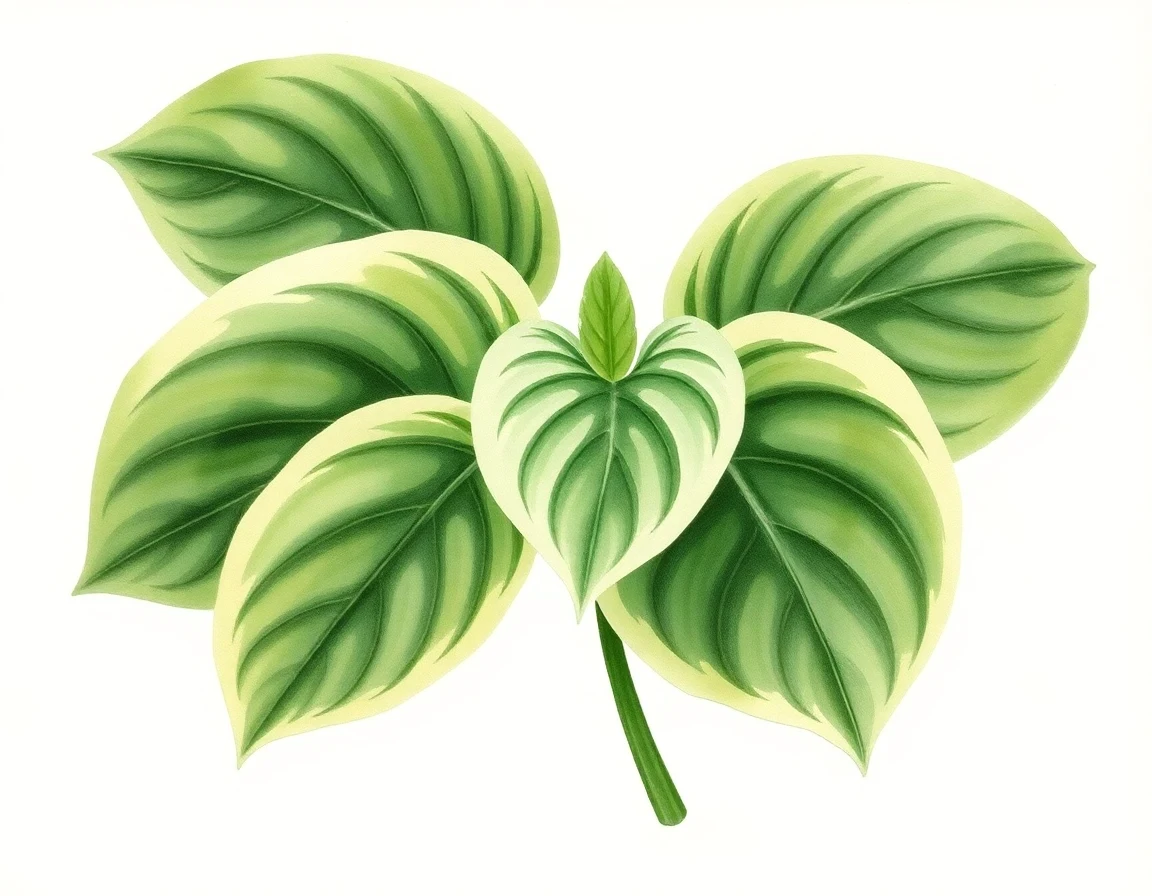 Watercolor illustration of Hosta 'Robert's Rapier'