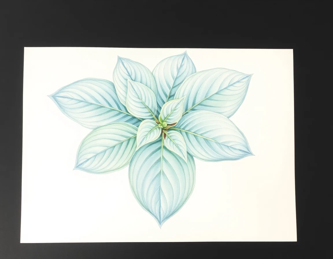 Watercolor illustration of Hosta 'Robin's Pride'