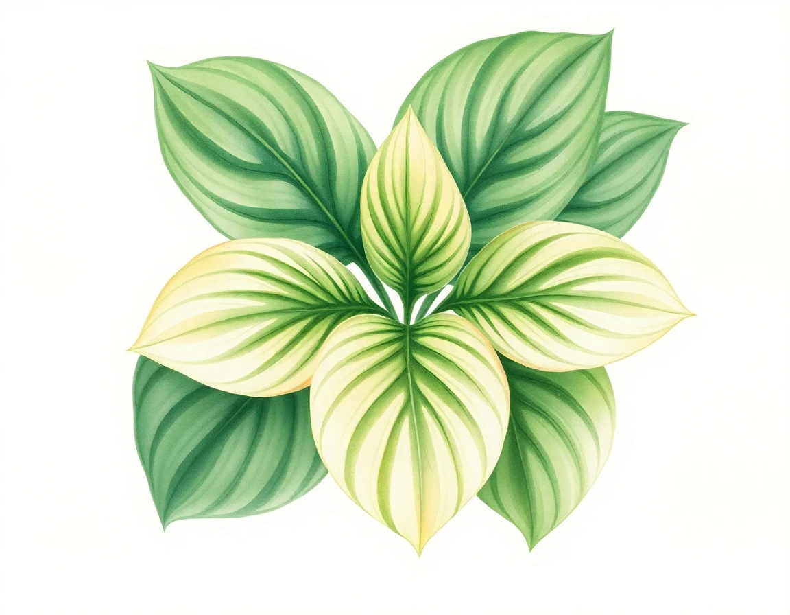 Watercolor illustration of Hosta 'Robust Giant'