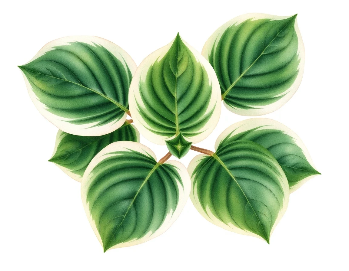Watercolor illustration of Hosta 'Rock Island Line'
