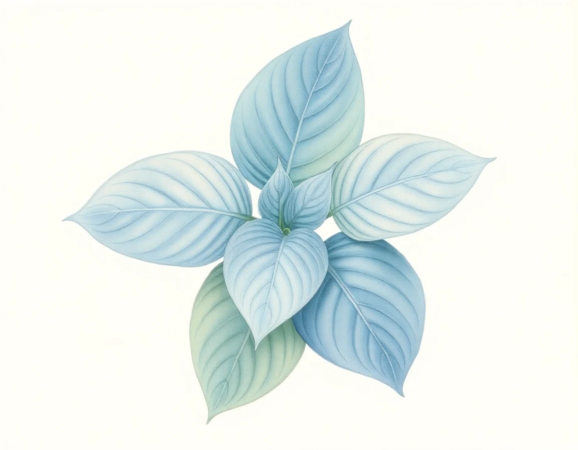 Watercolor illustration of Hosta 'Rock of Gibraltar'