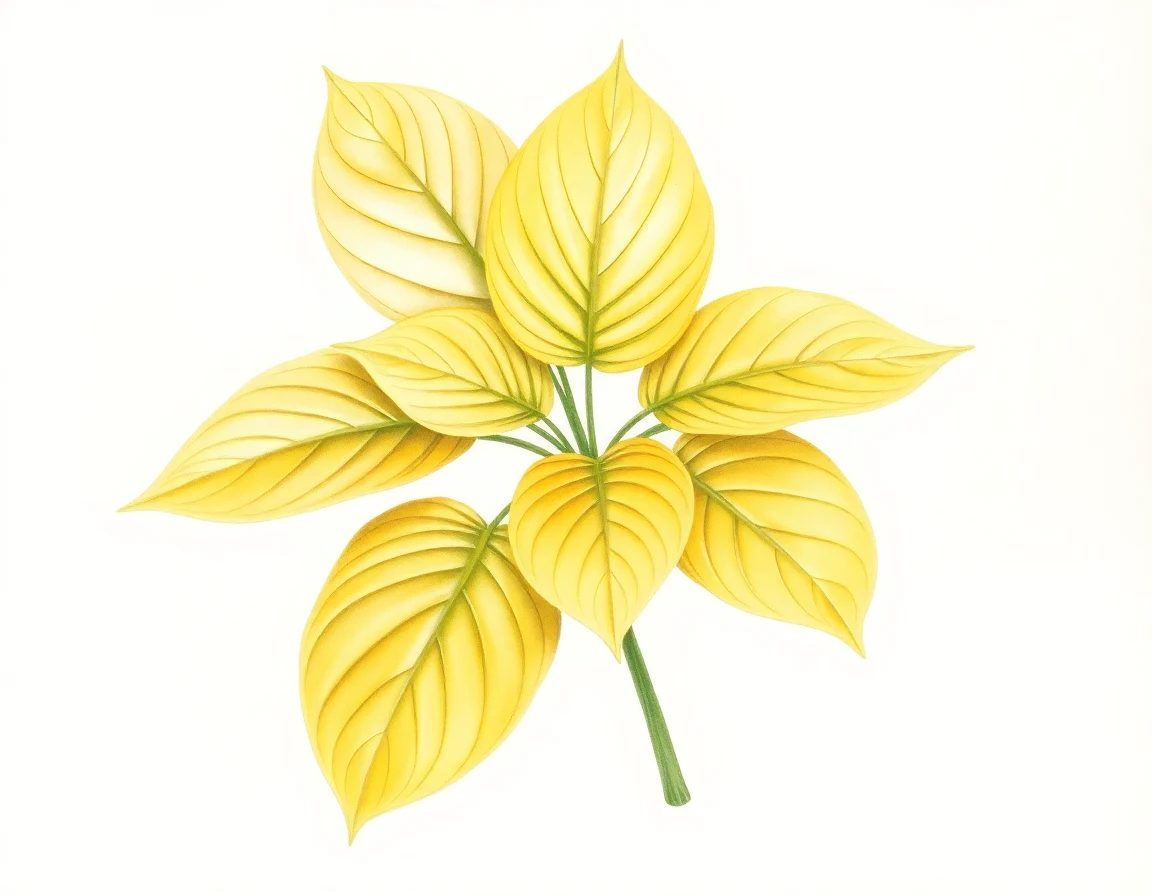 Watercolor illustration of Hosta 'Rod's Gold'