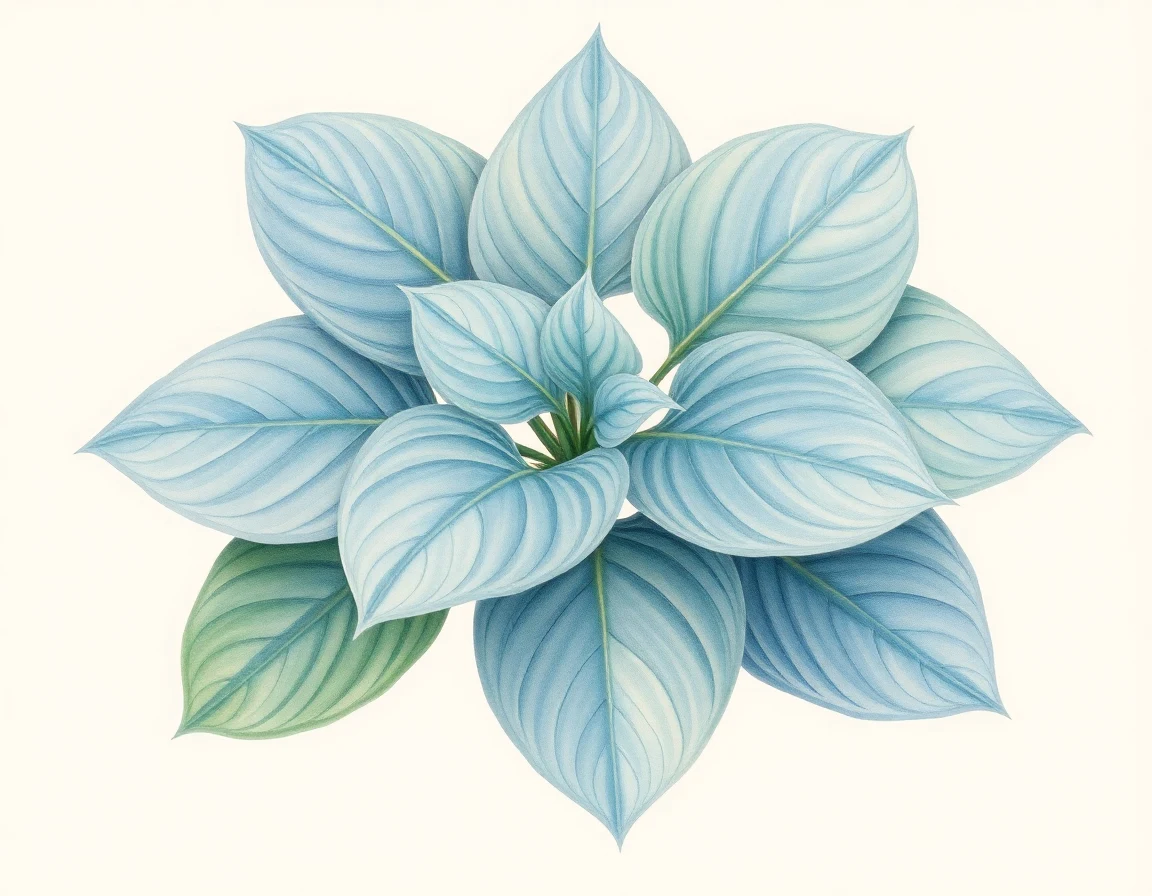 Watercolor illustration of Hosta 'Romaine'