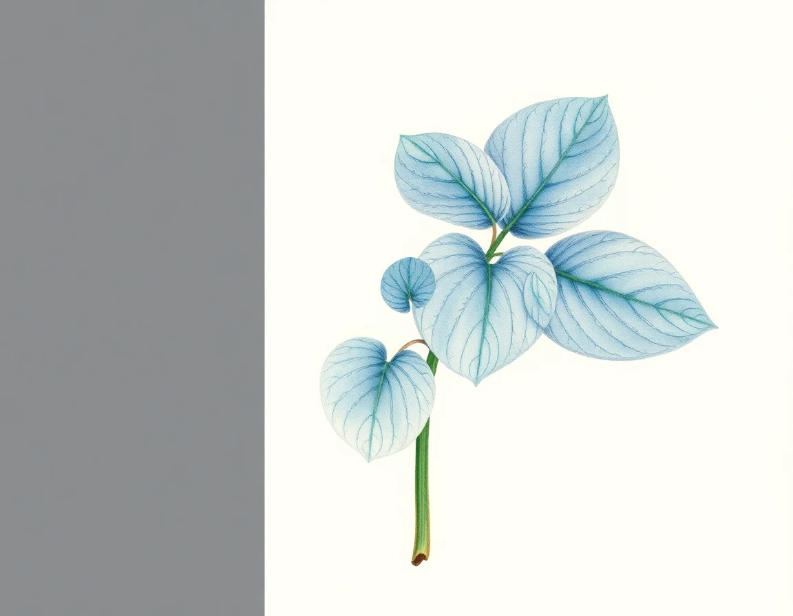 Watercolor illustration of Hosta 'Rookie Mouse'