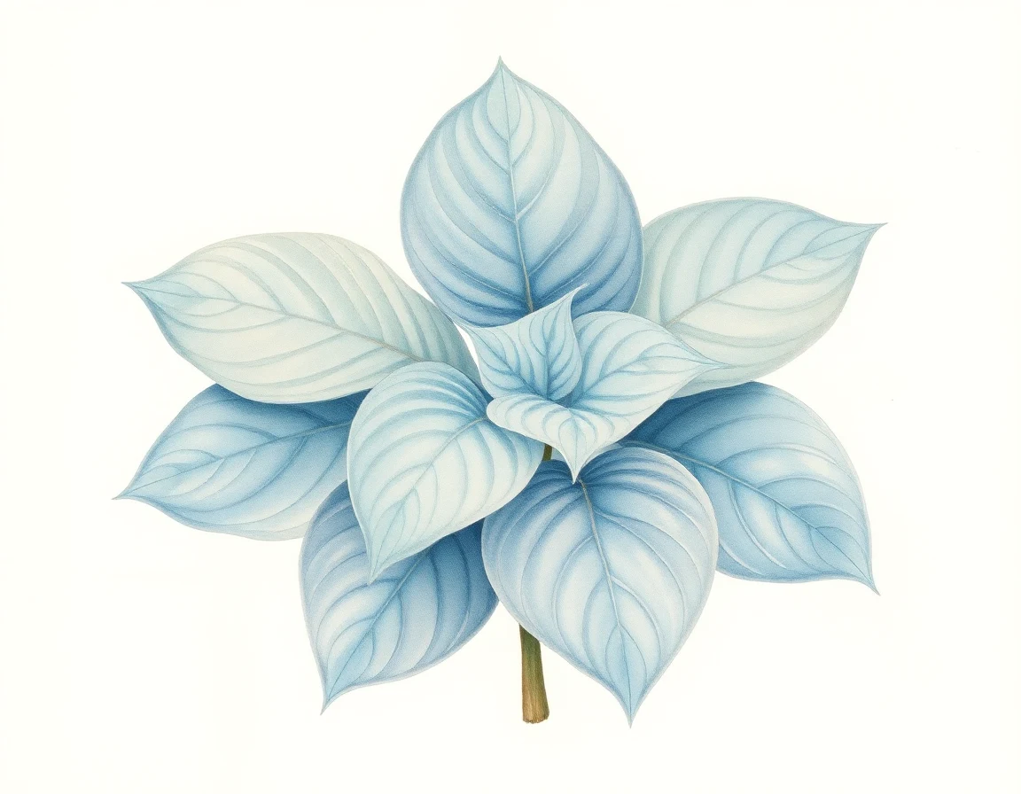 Watercolor illustration of Hosta 'Roscoe'