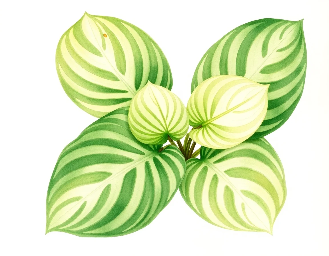 Watercolor illustration of Hosta 'Rosedale Barnie'
