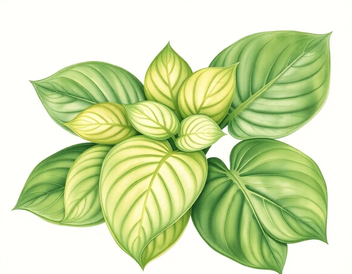 Watercolor illustration of Hosta 'Rosedale Big Bopper'