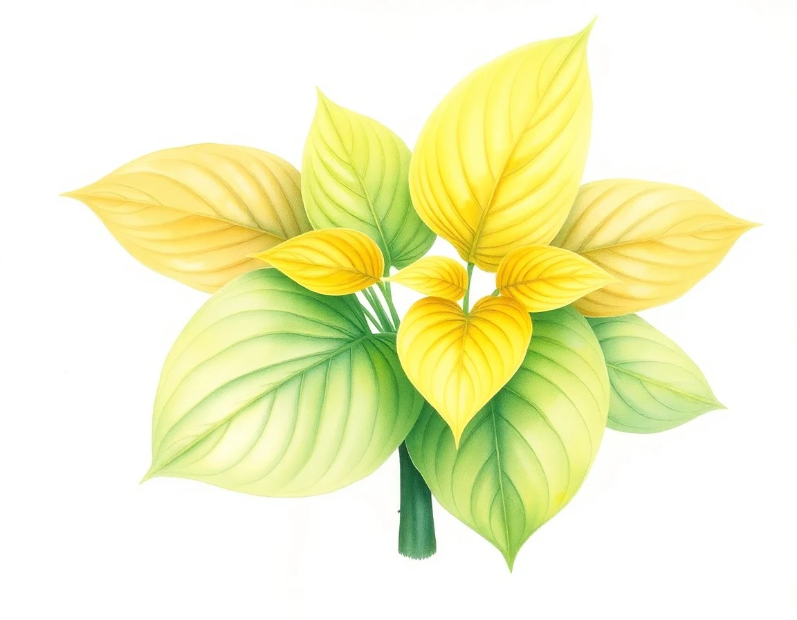 Watercolor illustration of Hosta 'Rosedale Bright and Sassy'