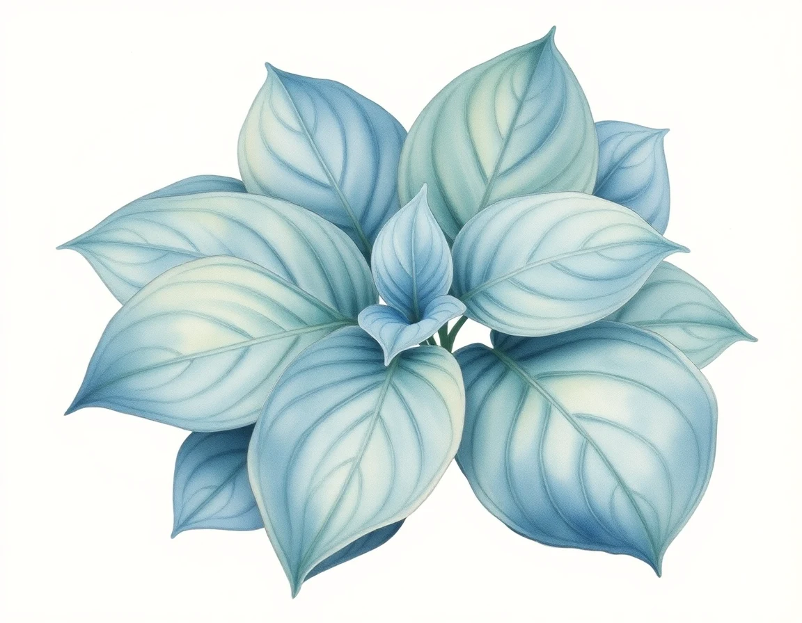 Watercolor illustration of Hosta 'Rosedale Daisy Mae'