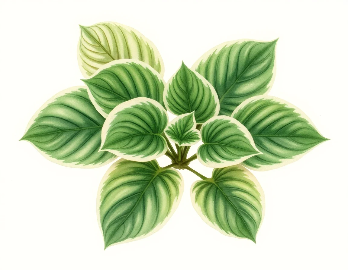 Watercolor illustration of Hosta 'Rosedale Dandy Brandy'