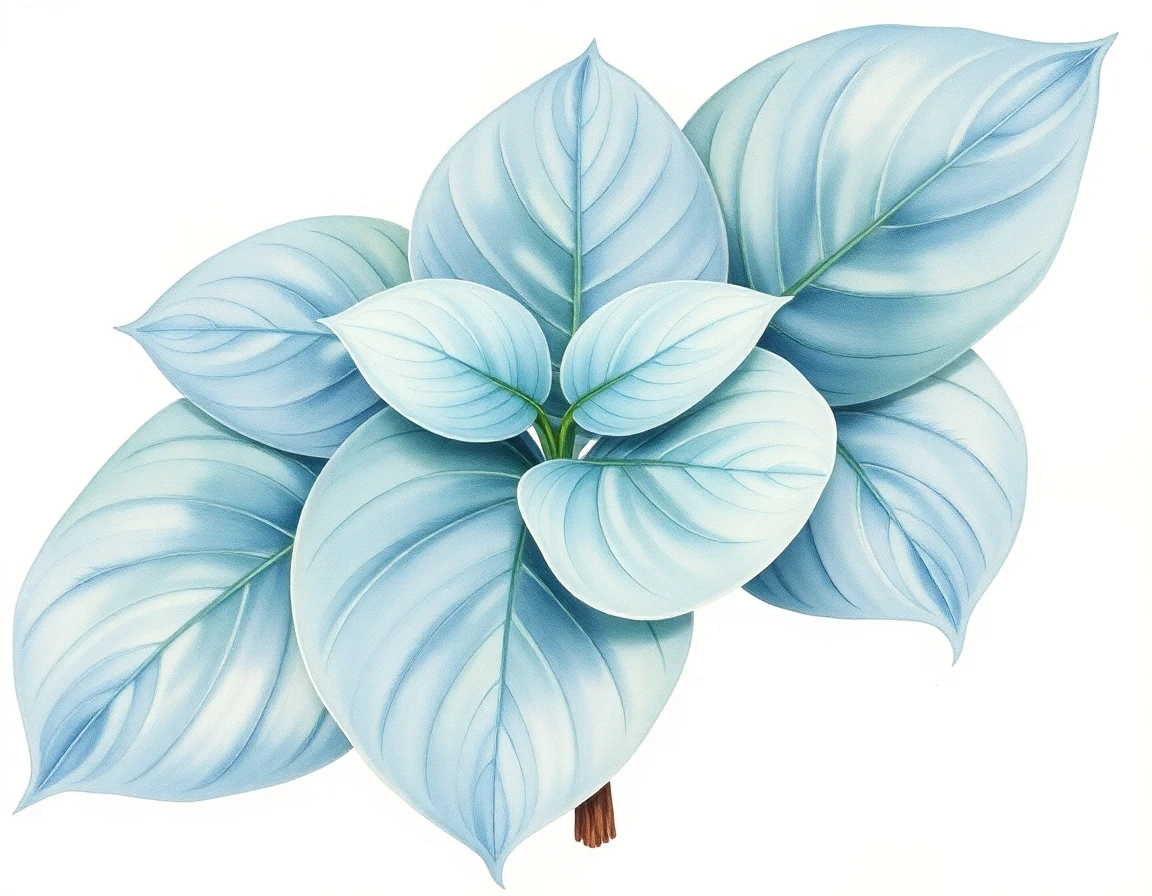 Watercolor illustration of Hosta 'Rosedale Dewy'