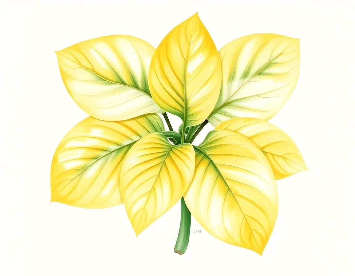Watercolor illustration of Hosta 'Rosedale Golden Candlestick'