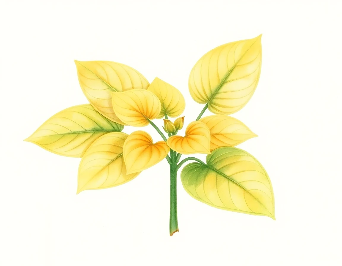 Watercolor illustration of Hosta 'Rosedale Golden Chips'