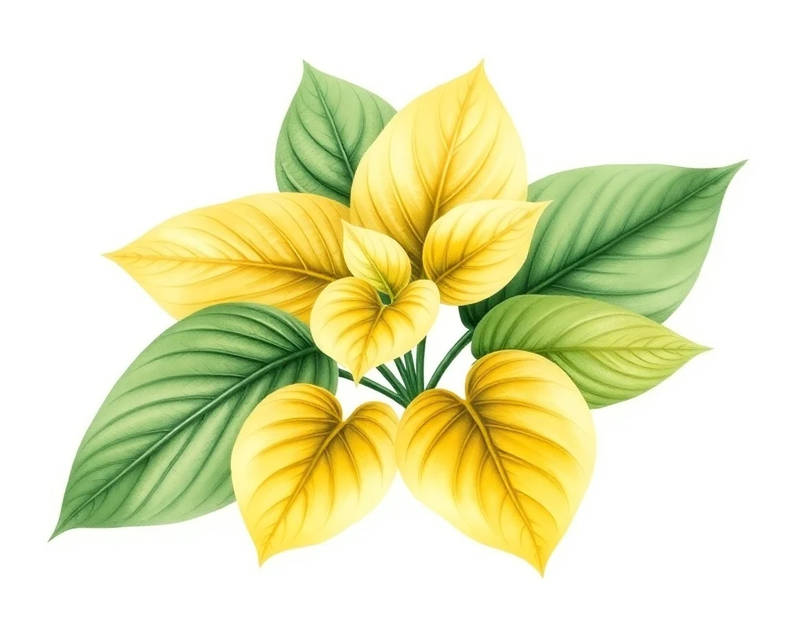 Watercolor illustration of Hosta 'Rosedale Golden Cufflinks'