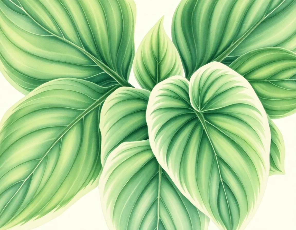 Watercolor illustration of Hosta 'Rosedale Golden Dipper'