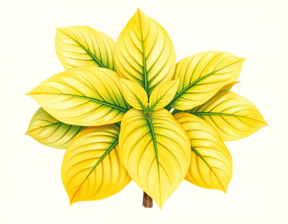 Watercolor illustration of Hosta 'Rosedale Golden Hercules'