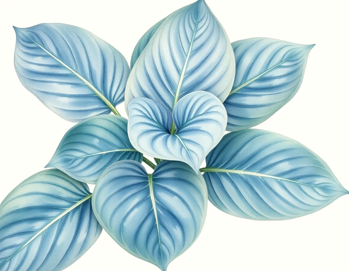 Watercolor illustration of Hosta 'Rosedale Golden June Bug'