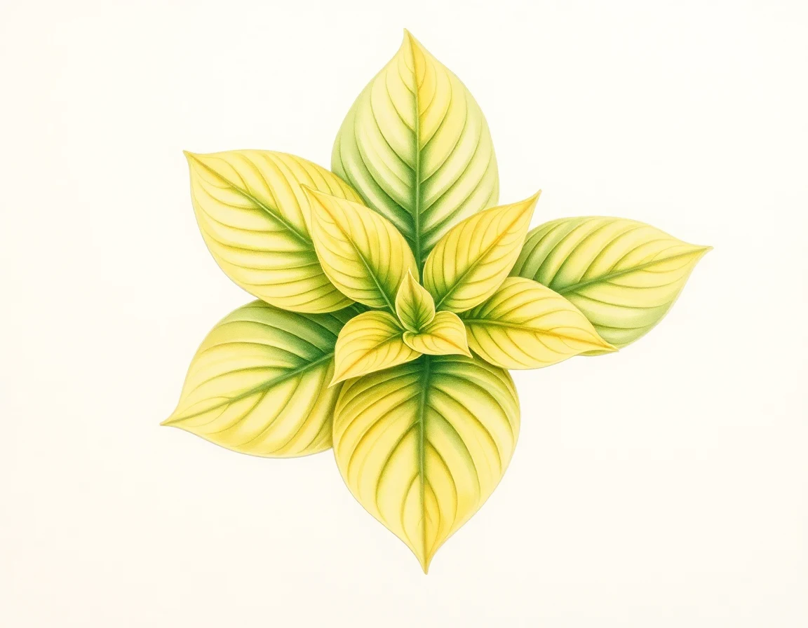 Watercolor illustration of Hosta 'Rosedale Golden Lining'