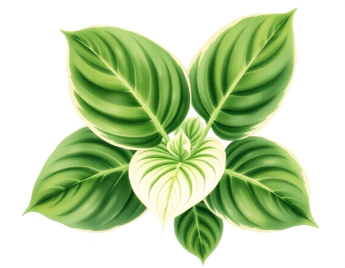 Watercolor illustration of Hosta 'Rosedale High Flyer'