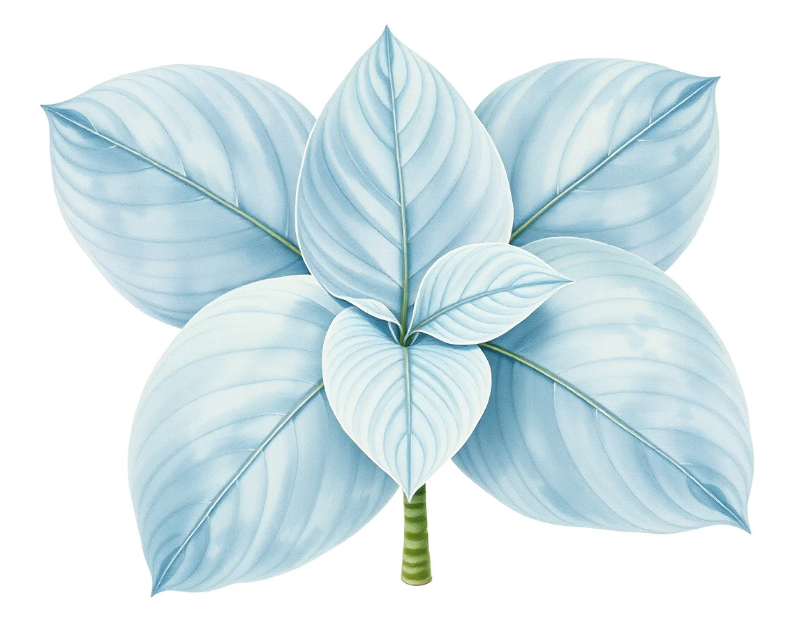 Watercolor illustration of Hosta 'Rosedale John Stratton'