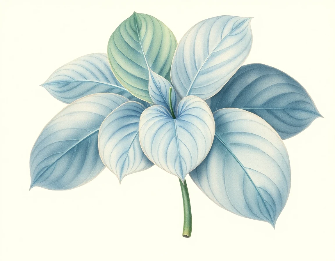 Watercolor illustration of Hosta 'Rosedale Mrs President'