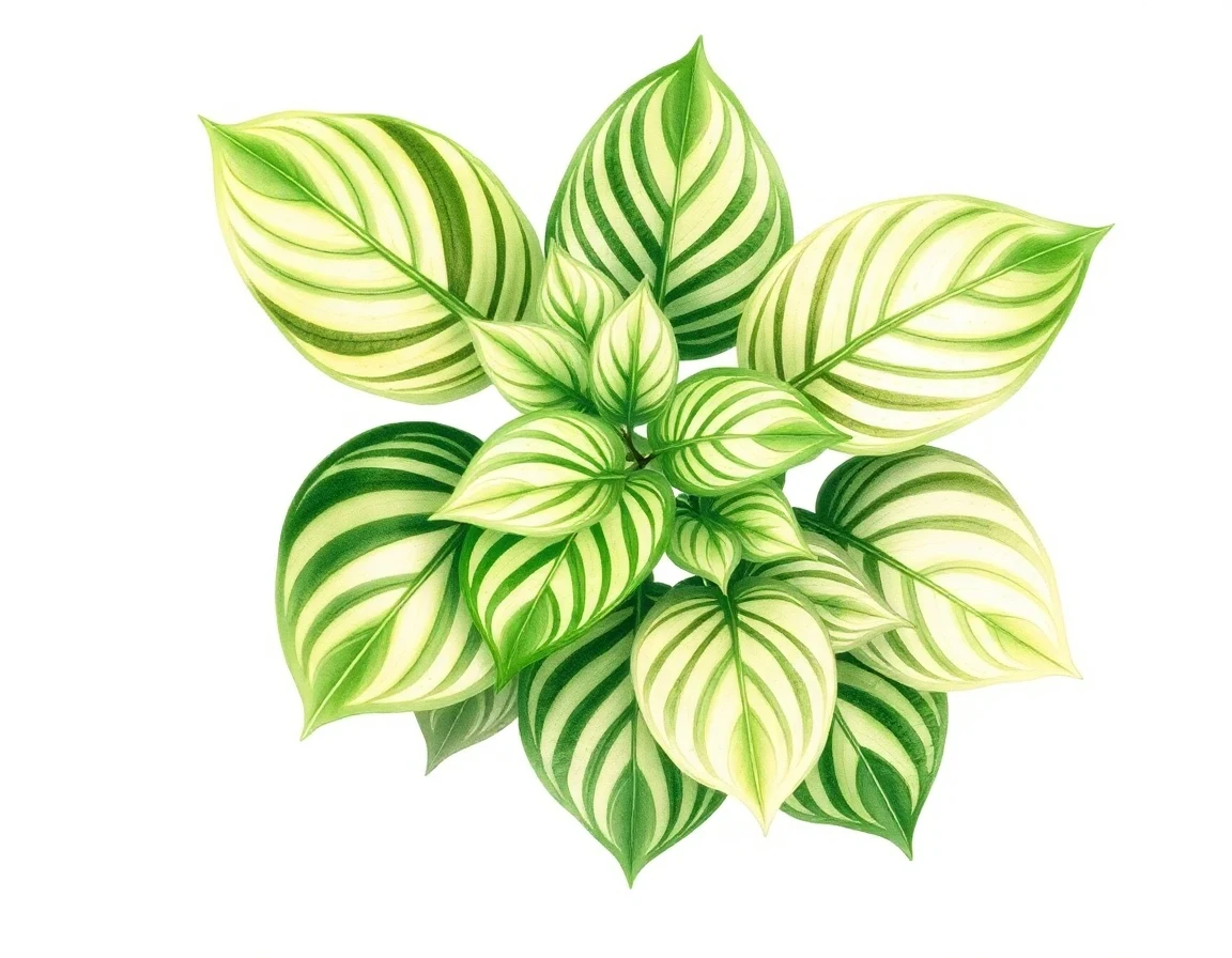 Watercolor illustration of Hosta 'Rosedale Oriole'