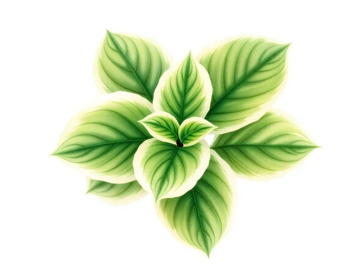 Watercolor illustration of Hosta 'Rosedale Paddy Wagon'
