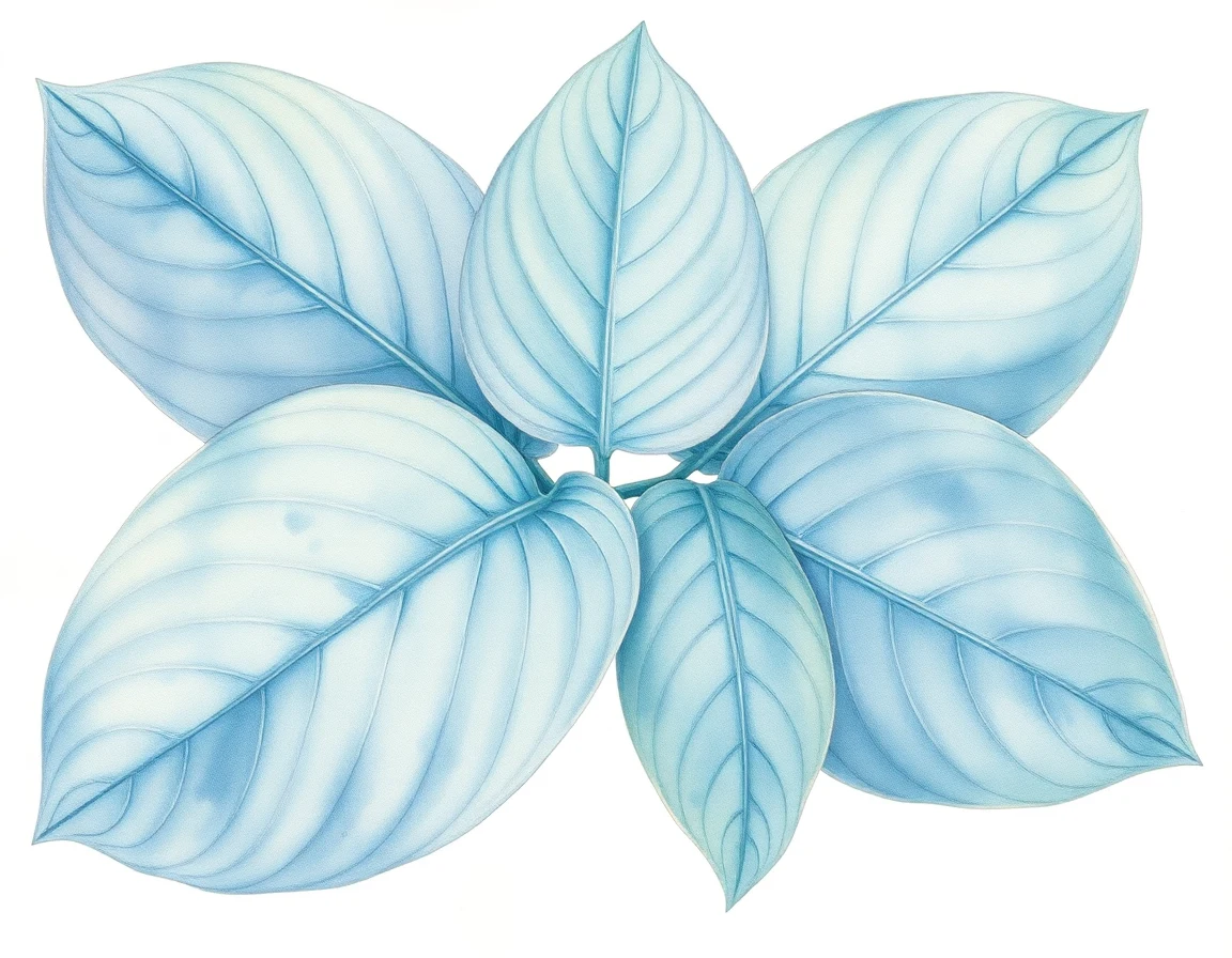 Watercolor illustration of Hosta 'Rosedale Pebbles'