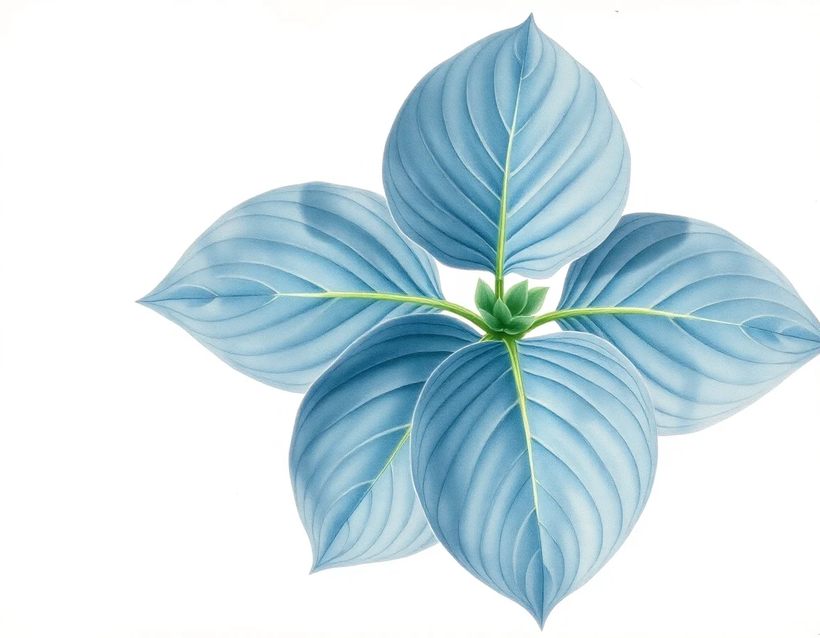 Watercolor illustration of Hosta 'Rosedale Pickles'