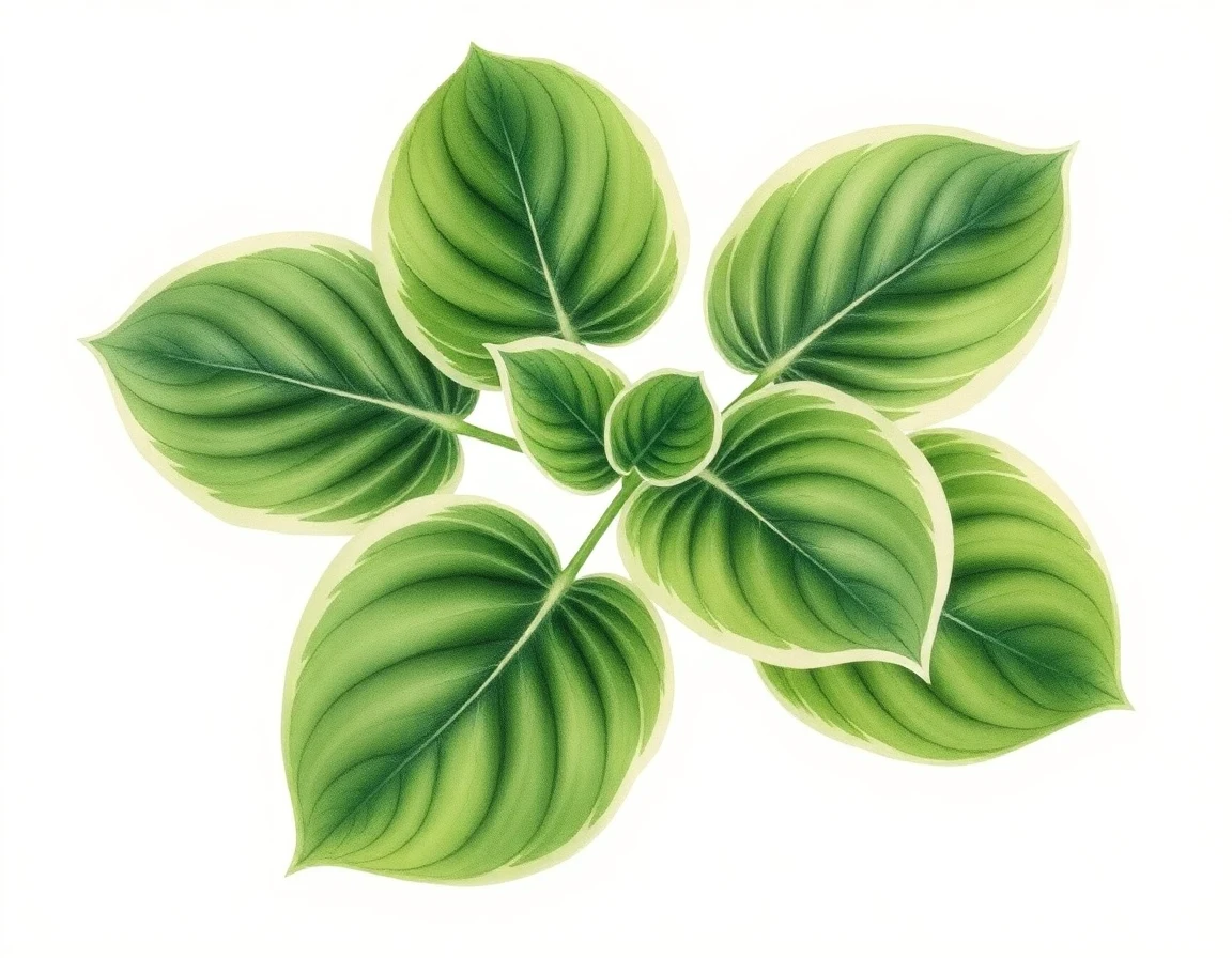 Watercolor illustration of Hosta 'Rosedale Queen Mum'