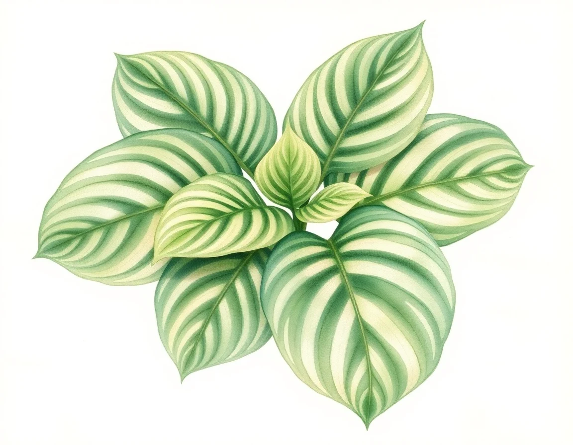 Watercolor illustration of Hosta 'Rosedale Rain Catcher'