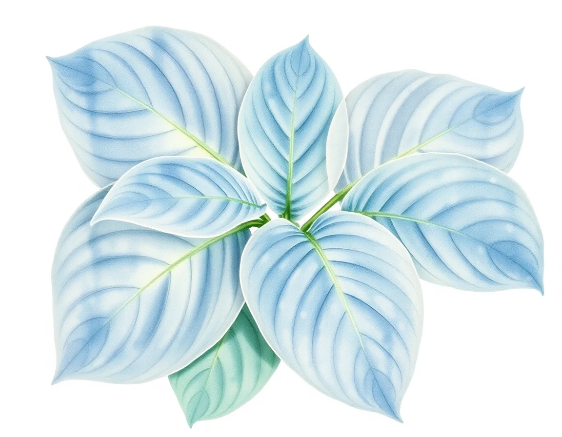Watercolor illustration of Hosta 'Rosedale Rip Van Winkle'