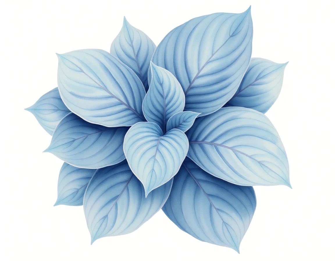 Watercolor illustration of Hosta 'Rosedale Scrambled Eggs'