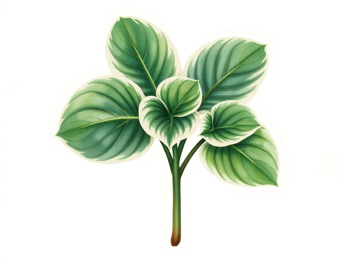 Watercolor illustration of Hosta 'Rosie Posie'
